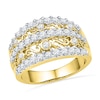 1.33 CT. T.W. Diamond Layered Scroll Band in 10K Gold