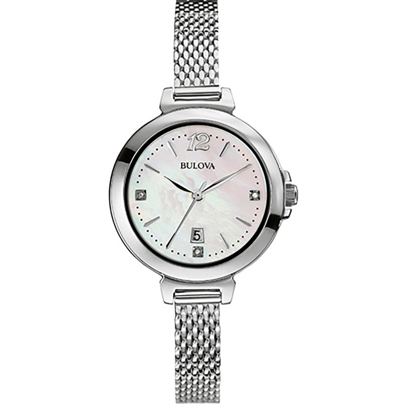 Ladies' Bulova Diamond Accent Watch with Mother-of-Pearl Dial (Model: 96P150)