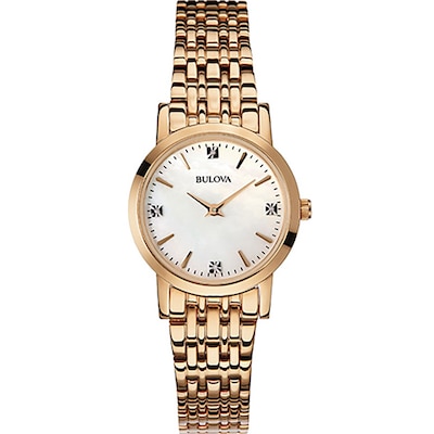 Ladies' Bulova Diamond Accent Watch with Mother-of-Pearl Dial (Model: 97P106)