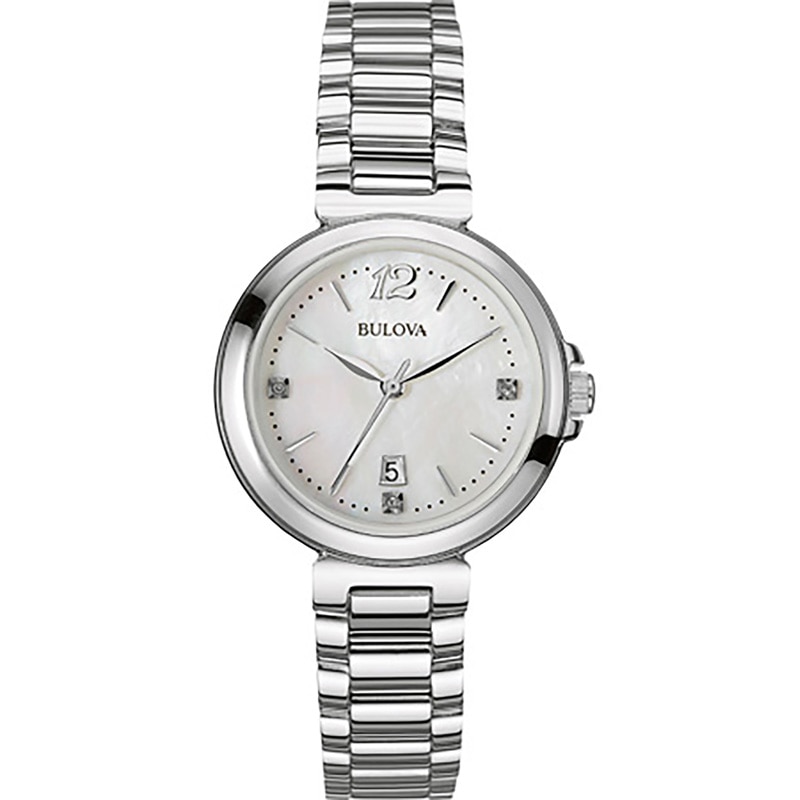 Ladies' Bulova Diamond Accent Watch with Mother-of-Pearl Dial (Model: 96P149)