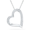 Thumbnail Image 0 of 0.13 CT. T.W. Diamond Tilted Heart Pendant in 10K White Gold