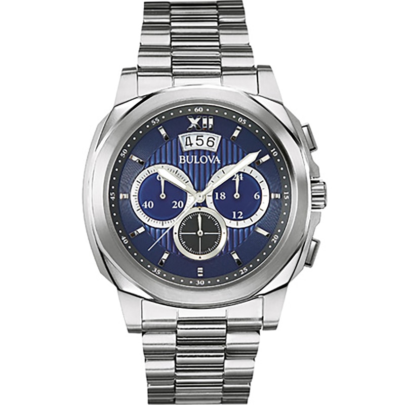Men's Bulova Chronograph Watch with Blue Dial (Model: 96B219)