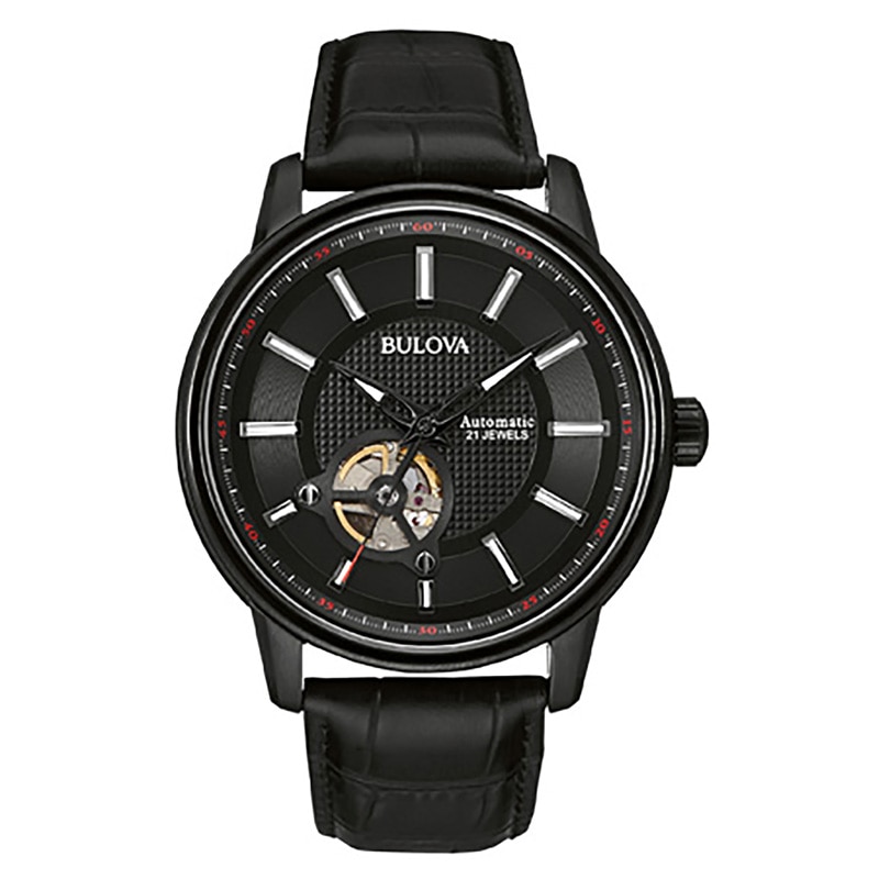 Men's Bulova Automatic Watch with Black Dial (Model: 98A139)|Peoples Jewellers