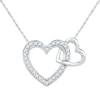 Thumbnail Image 0 of 0.13 CT. T.W. Diamond Double Heart Pendant in 10K White Gold