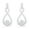 0.10 CT. T.W. Diamond Cluster Infinity Drop Earrings in 10K White Gold