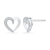 0.10 CT. T.W. Diamond Heart Stud Earrings in 10K White Gold