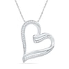 Thumbnail Image 0 of 0.16 CT. T.W. Diamond Ribbon Tilted Heart Pendant in 10K White Gold