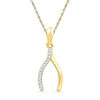 Thumbnail Image 1 of Diamond Accent Wishbone Pendant in 10K Gold