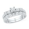 0.16 CT. T.W. Diamond Bubble Bridal Set in Sterling Silver