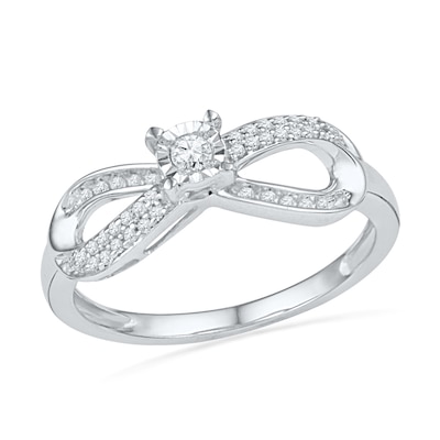 0.20 CT. T.W. Diamond Infinity Promise Ring in Sterling Silver