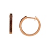 Thumbnail Image 0 of 0.10 CT. T.W. Enhanced Cognac Diamond Hoop Earrings in 10K Rose Gold