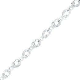 0.16 CT. T.W. Diamond Infinity Bracelet in Sterling Silver - 7.5&quot;