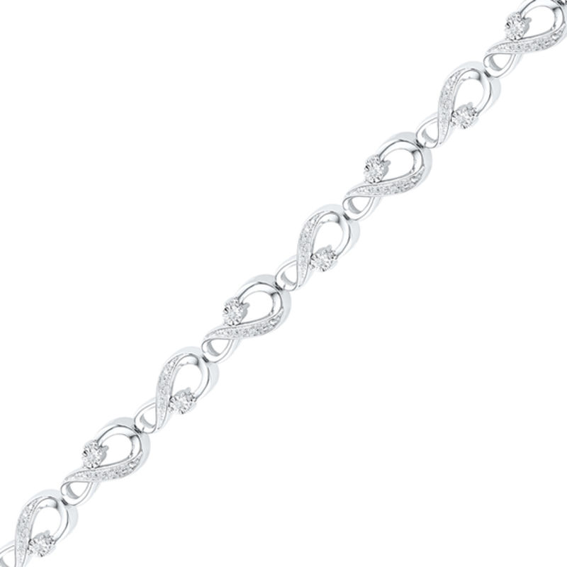 Diamond infinity bracelet hot sale sterling silver