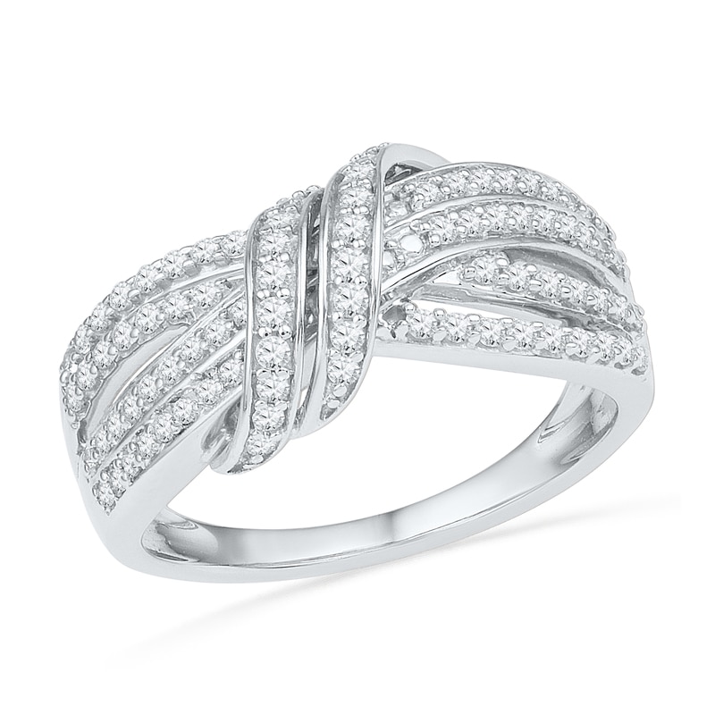 0.50 CT. T.W. Diamond Loose Knot Ring in Sterling Silver|Peoples Jewellers