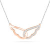 0.13 CT. T.W. Diamond Wings Necklace in 10K Rose Gold