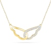 Thumbnail Image 0 of 0.13 CT. T.W. Diamond Wings Necklace in 10K Gold