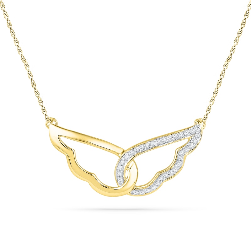 0.13 CT. T.W. Diamond Wings Necklace in 10K Gold|Peoples Jewellers