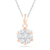 0.50 CT. T.W. Diamond Flower Cluster Pendant in 10K Rose Gold