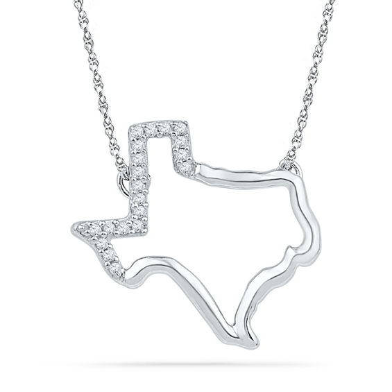 Diamond Accent Texas Necklace in Sterling Silver