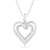 0.10 CT. T.W. Diamond Heart Pendant in Sterling Silver