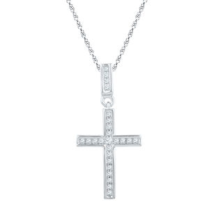 0.45 CT. T.W. Certified Lab-Created Diamond Cross Pendant in 14K