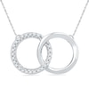 0.10 CT. T.W. Diamond Interlocking Circles Necklace in Sterling Silver