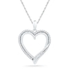 Thumbnail Image 0 of 0.20 CT. T.W. Diamond Heart Pendant in Sterling Silver