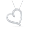 Thumbnail Image 0 of 0.20 CT. T.W. Diamond Tilted Heart Pendant in Sterling Silver