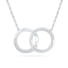 Thumbnail Image 0 of 0.10 CT. T.W. Diamond Interlocking Circles Necklace in 10K White Gold