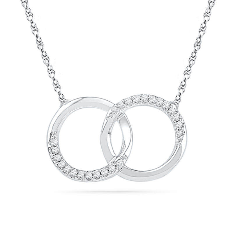 White gold sale interlocking circles necklace