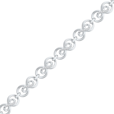 0.33 CT. T.W. Diamond Infinity Bracelet in Sterling Silver - 7.25"