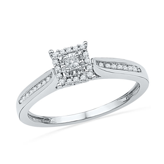 diamond princess cut promise ring