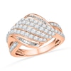 Thumbnail Image 0 of 1.00 CT. T.W. Diamond Rolling Wave Ring in 10K Rose Gold