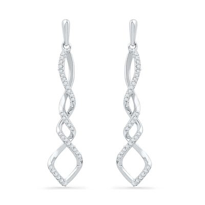 0.20 CT. T.W. Diamond Cascading Infinity Drop Earrings in Sterling Silver