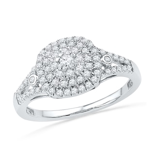 0.40 CT. T.W. Diamond Cluster Engagement Ring in 10K White Gold