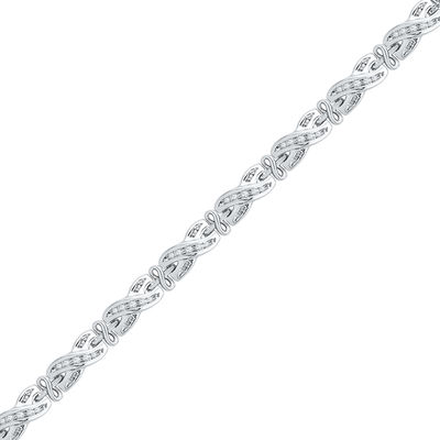 0.50 CT. T.W. Diamond Infinity Link Bracelet in Sterling Silver - 7.25"