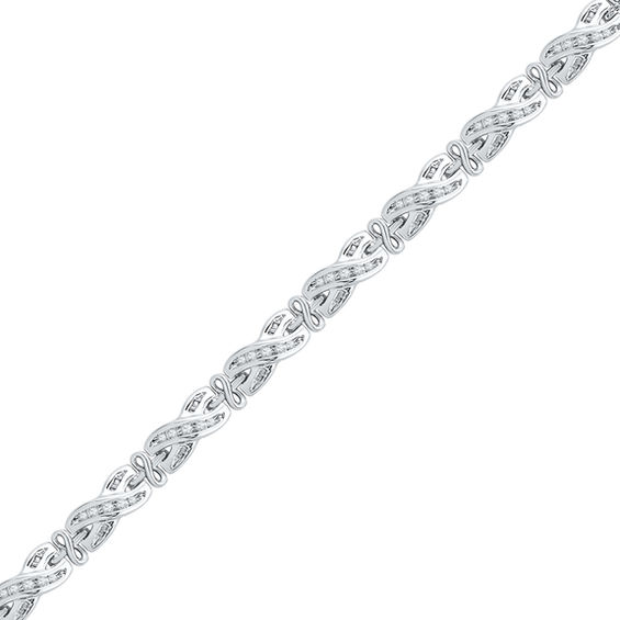 0.50 CT. T.W. Diamond Infinity Link Bracelet in Sterling Silver - 7.25"