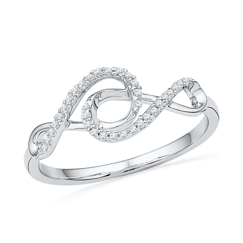 0 10 Ct T W Diamond Double Infinity Ring In Sterling Silver