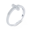 0.09 CT. T.W. Diamond Sideways Cross Ring in 10K White Gold