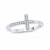 0.09 CT. T.W. Diamond Sideways Cross Ring in 10K White Gold