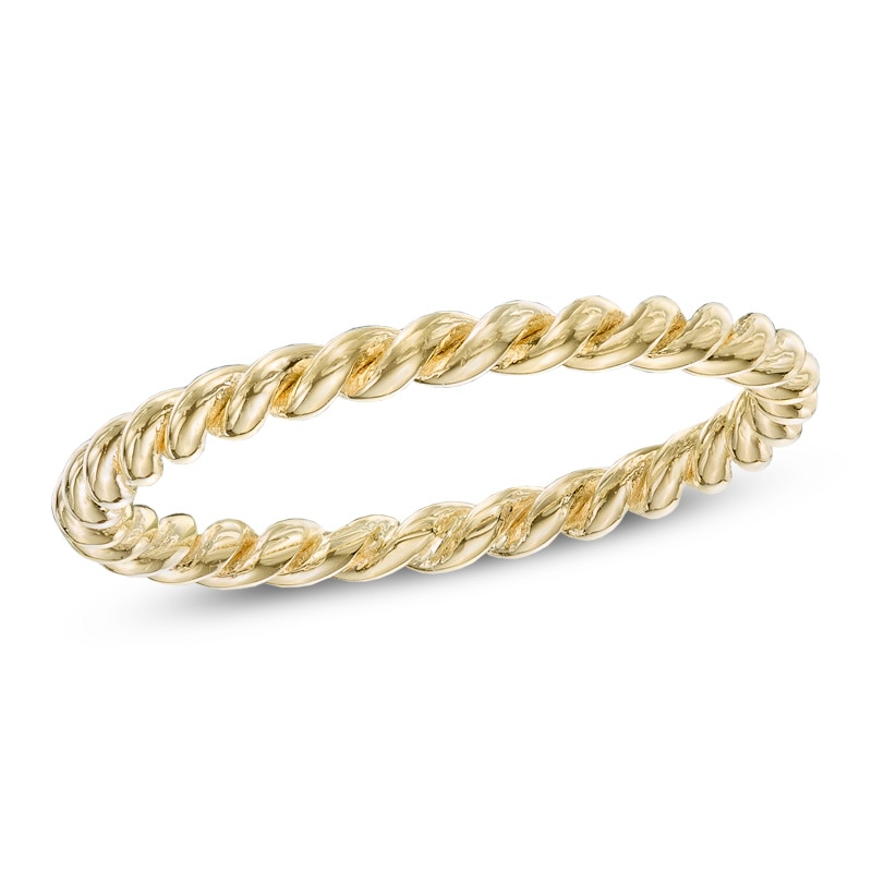 Ladies' 2.0mm Rope Wedding Band in 10K Gold - Size 6