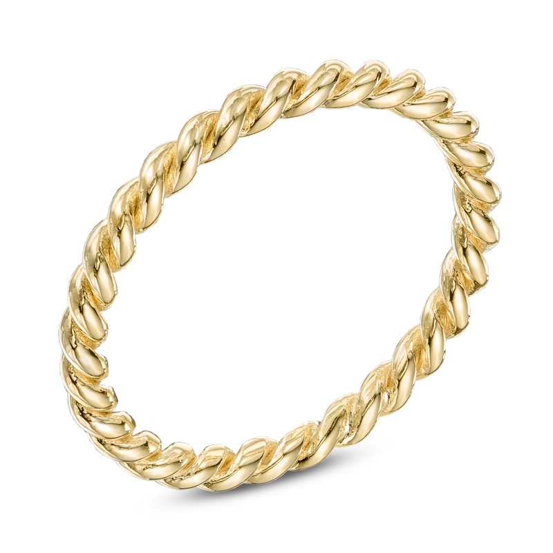 Ladies' 2.0mm Rope Wedding Band in 10K Gold