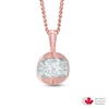 0.20 CT. Certified Canadian Diamond Solitaire Tension Pendant in 14K Rose Gold (I/I2) - 17"