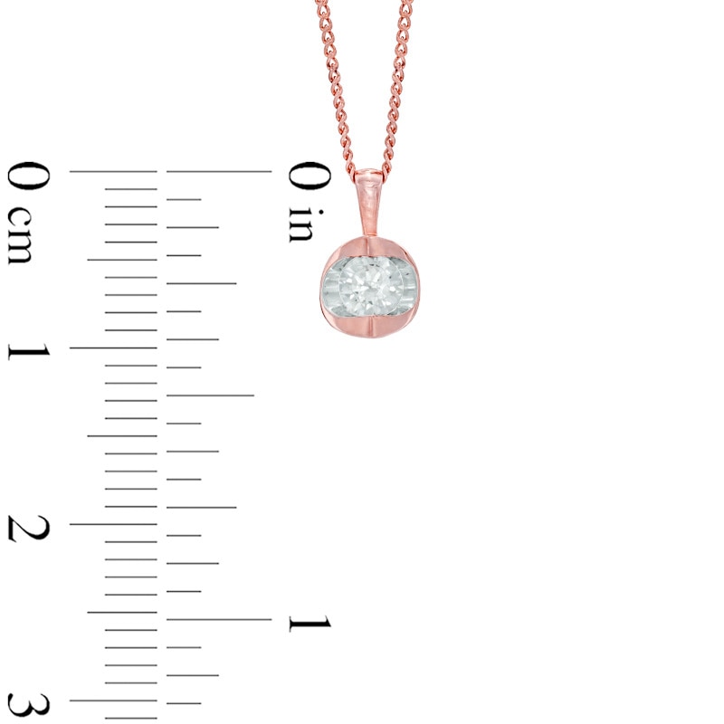 Main Image 2 of 0.20 CT. Certified Canadian Diamond Solitaire Tension Pendant in 14K Rose Gold (I/I2) - 17&quot;