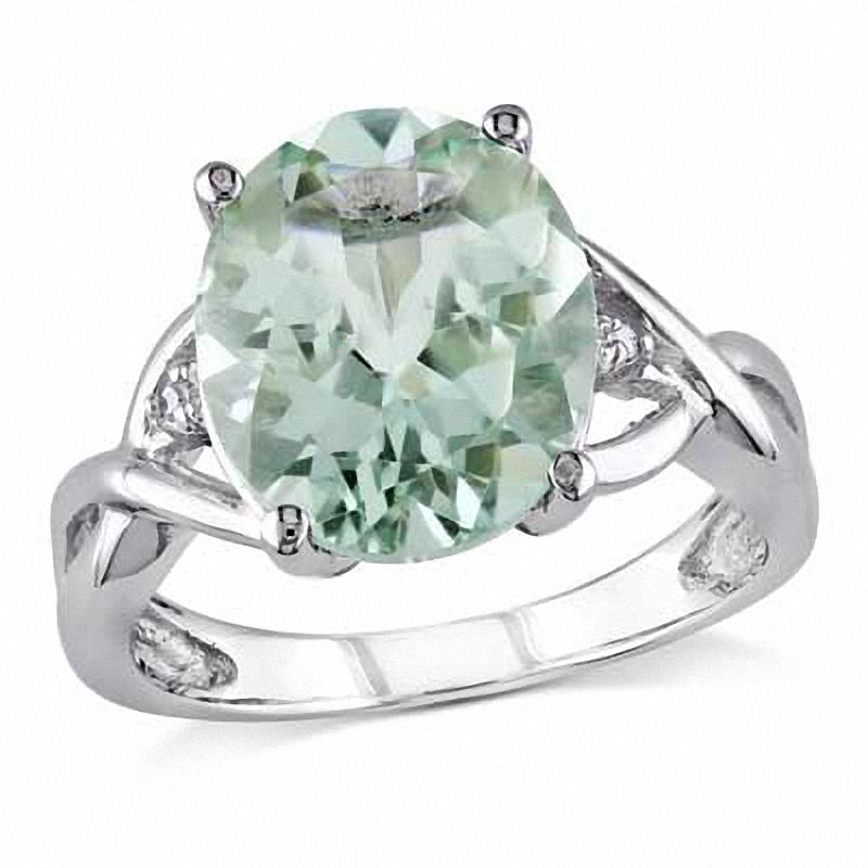 Green quartz hot sale engagement ring