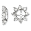 White Topaz and Diamond Accent Starburst Stud Earring Jackets in Sterling Silver