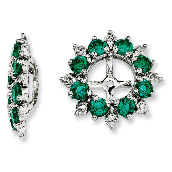 emerald earring jackets for diamond studs