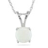 6.0mm Opal Pendant in 14K White Gold - 17"