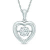 Thumbnail Image 0 of Unstoppable Love™ 5.5mm Lab-Created White Sapphire Heart Pendant in Sterling Silver