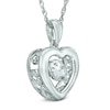 Thumbnail Image 1 of Unstoppable Love™ 5.5mm Lab-Created White Sapphire Heart Pendant in Sterling Silver